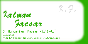 kalman facsar business card